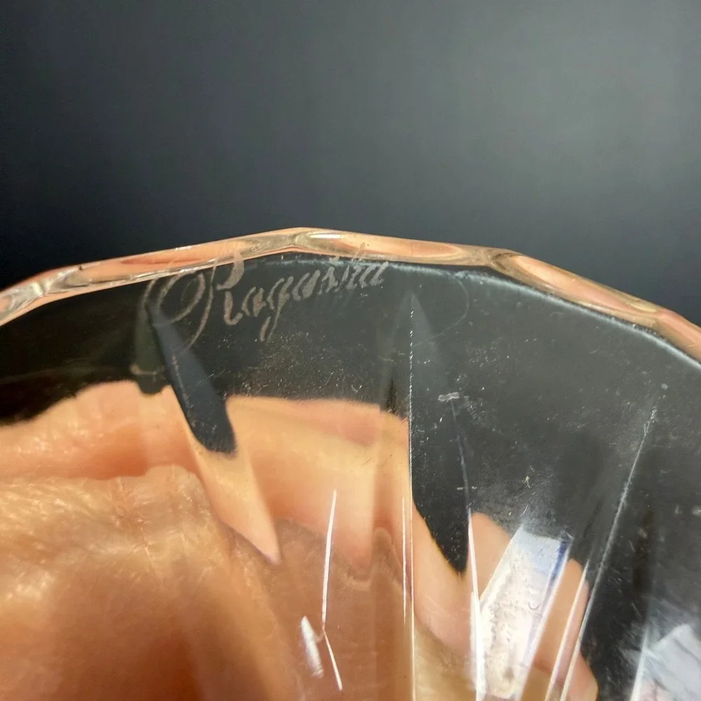 Rogaska Crystal Bud Vase‎ Footed Hand Cut Lead Glass Signed Vintage 9